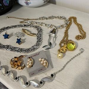 Designer Lot vintage costume jewelry Marvella brooches necklaces earrings